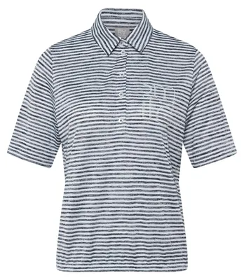 Produktbild von Rabe Poloshirt für Damen, Dunkelblau, Größe 48, mit feinem Streifenmuster, leichte Qualität