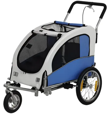Produktbild von PawHut 2-in-1 Hundeanhänger für Fahrrad Hundebuggy für Hunde bis 20 kg