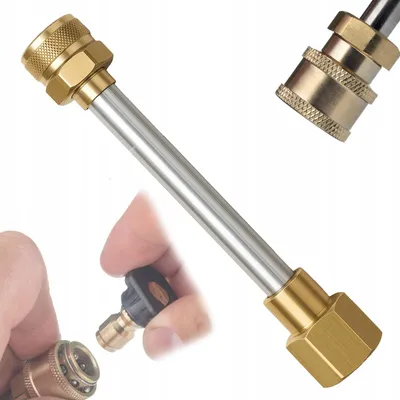 Zdjęcie produktu dla QRC-EasyLock TR22F KärcherConnect - Przedłużka żeńska | QRC 1/4 | Gwint TR22 x 1.5 | Do pianownic i lanc Kärcher EASY!Lock | Mosiężna konstrukcja