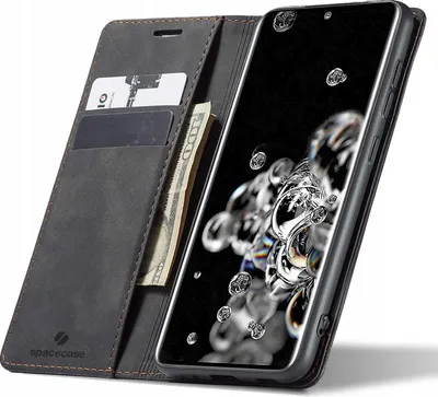 Obrázek produktu pro Pouzdro s klopou na telefon SPACECASE Wallet pro Galaxy S20+ Černá