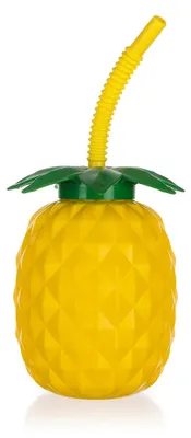 Produktbild von BANKETT Flasche Plastik mit einem Strohhalm ANANAS 880 ml
