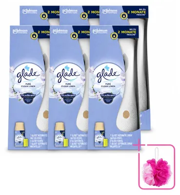Produktbild von 6 x Glade Automatic Spray Starterset - Pure Clean Linen - 269 ml - Sparpackung - 6 Stücke