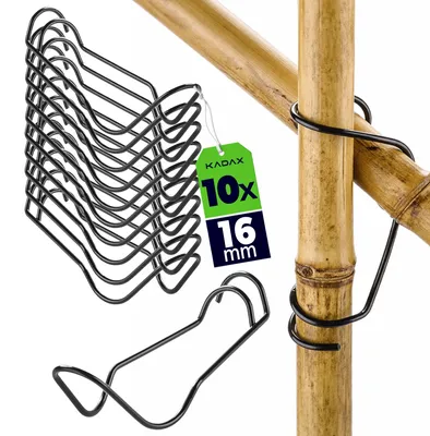 Produktbild von KADAX Pflanzstab Verbinder Ø 16 mm, 10 Stück, Klammern aus Stahl für Pflanzstäbe, Bambusklammern zur stabilen Fixierung von Pflanzenstäbe und Rankhilfen im Gewächshaus