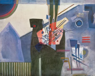 Zdjęcie produktu dla Obraz z nadrukiem Wassily'ego Kandinsky'ego - Różowy w szarości, 1926 (40 x 50 cm)
