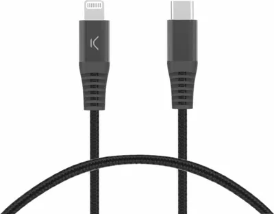 Zdjęcie produktu dla Ksix BXCUCL2T5, 2 m, Lightning, USB C, Męska, Męska, Czarny