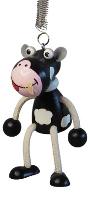 Produktbild von Schwarze Kuh - Figur auf einer Feder