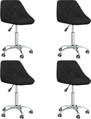 Produktbild von The Living Store Esszimmerstühle 4 Stk. Drehbar Schwarz Kunstleder