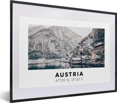 Produktbild von MuchoWow® Gerahmtes Poster Österreich - Wasser - Berge - Alpen 40x30 cm - Poster mit Schwarzem Bilderrahmen Wandposter Rahmen Foto Bilder - Bilderrahmen - Poster im Rahmen