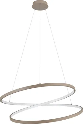 Produktbild von EGLO LED Hängelampe Ruotale, Pendelleuchte über Esstisch, Esszimmerlampe geschwungen, Hängeleuchte Ringe aus Metall in Sand, warmweiß, Ø 70 cm