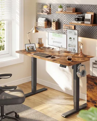 Produktbild von VASAGLE Elektrisch verstellbarer Stehtisch, Memory-Funktion mit 4 Höhen, Schreibtisch für Home Office, 120 x 60 cm, braun
