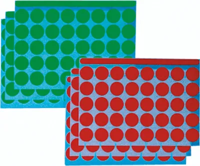 Produktbild von FRANKEN Markierungspunkt 19mm Papier grün, rot 1.040 Etik./Pack.