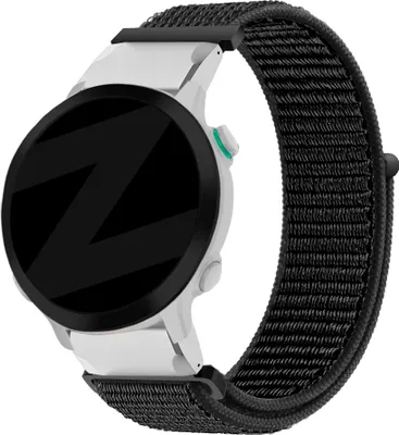 Produktbild von Bandz Nylon Schlaufenband passend für Garmin Fenix 5 / 6 / 7  - Armband mit Klettverschluss - Schwarzes Nylonband