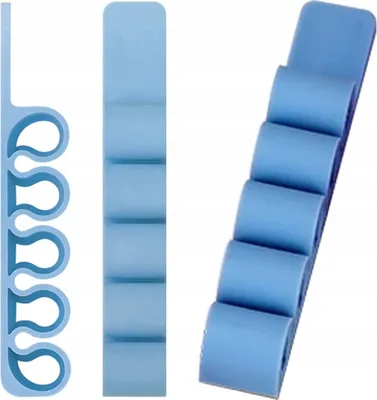 Produktbild von Selbstklebender Kabel-/Schlauch-Organisator aus Silikon für den Schreibtisch Blau