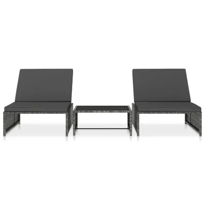 Produktbild von VidaXL 47401, Lounge, Gepolsterter Sitz, Glas, Polyrattan, Stahl, 650 mm, 680 mm, 690 mm