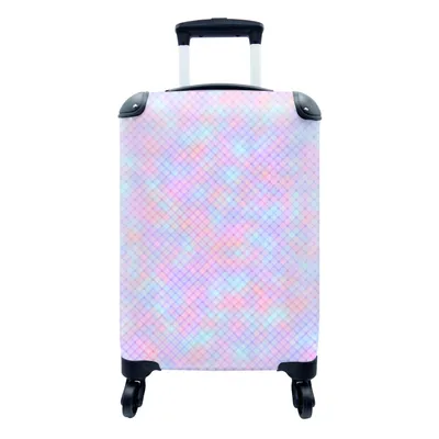 Produktbild von MuchoWow® Koffer Handgepäck Trolley Rollkoffer Kleine Reisekoffer mit 4 Rollen - Design - Geometrie - Rosa - Cabin Size < 55x40x23 cm & 55x40x20 cm - Fotokoffer - Kabinenkoffer - Boardgepäck - Reise-Box - Reisekoffer - Reisegepäck - Koffer mit Bild - Trolley für Kinder