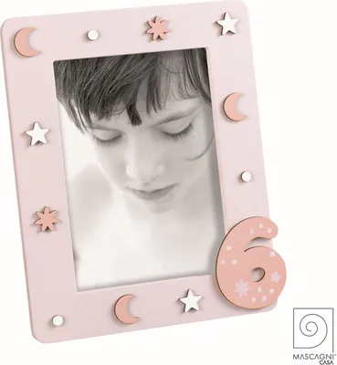 Produktbild von Mascagni A1548 Fotorahmen aus Holz mit 8 MDF-Zahlen Rosa 13x18 cm
