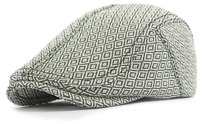 Immagine prodotto di Cappello da uomo in paglia, modello Barett, ideale per l'estate, traspirante e regolabile, forma a rombo, circonferenza 55-59 cm