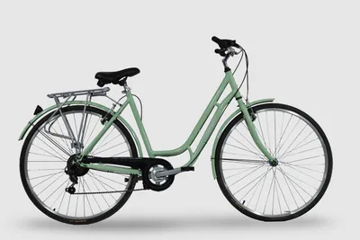 Produktbild von Pilot Bike 28 Zoll, Citybike Damen Fahrrad Shimano 7 Gang V-Brake Tiefeinsteiger Grün Trekkingrad Unisex