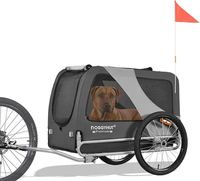 Produktbild von DOGGYHUT® Premium XL Hundefahrradanhänger bis 45 kg Fahrradanhänger für Hunde Hundeanhänger für Fahrrad große Hunde 80103