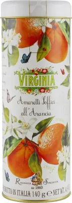 Obrázok produktu pre Amaretti Virginia – Jemné mandľové sušienky s pomarančovou príchuťou – 140 g