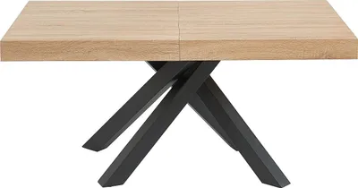 Produktbild von Klappbarer Esstisch für 6 bis 10 Personen aus MDF und Metall - Natur und schwarz - CATONAY