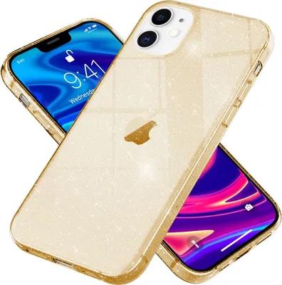 Obrázek produktu pro NALIA Glitter Case pro iPhone 12 / iPhone 12 Pro, Bling Mobile Phone Cover Protection Case Gold