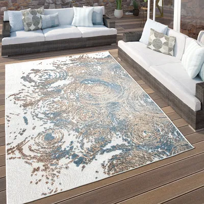 Produktbild von In- & Outdoor-Teppich Für Balkon Terrasse, Kurzflor-Teppich, 3-D-Muster, In Beige Grösse 200x290 cm