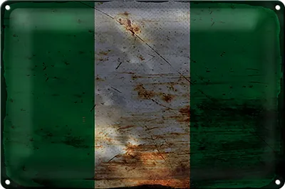 Produktbild von Blechschild Flagge Nigeria 18x12cm Flag of Nigeria Rost