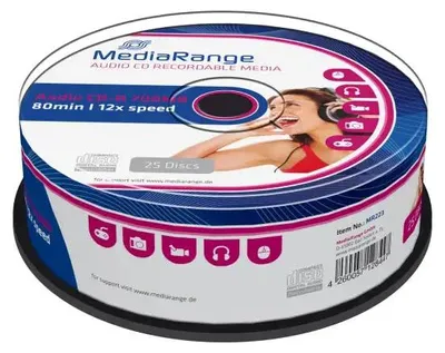 Produktbild von MediaRange CD-R AUDIO 700mb 80Min 48x 25er Cakebox