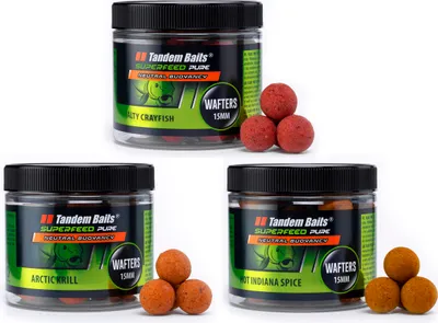 Produktbild von Tandem Baits 3er-Pack SuperFeed Pure Wafters FSL Flavour Mix, Karpfen Angeln ohne Mühe, Köder Große-Fische-Angeln, Karpfenzubehör Profis & Hobby-Angler 15 mm 70 g