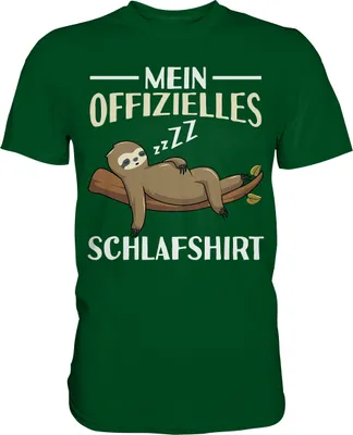 Produktbild von Offizielles Schlafshirt Nachthemd Schlafanzug Pyjama Faultier T-Shirt – Bottle Green / XXL