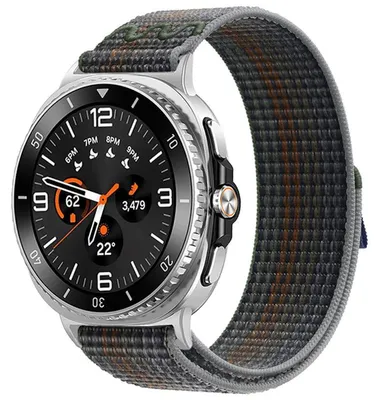Produktbild von Für Samsung Galaxy Watch 8 / 8 Classic Nylon Armband mit Klettverschluss Grau