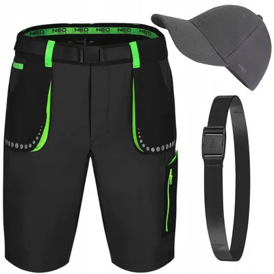 Produktbild von NEO TOOLS Kurze Arbeitshose Herren mit Arbeitsgürtel & Baseballkappe - Cordura Verstärkte Stretch Arbeitsshorts | Gr. 3XL