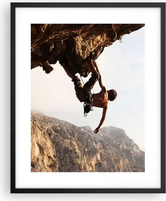 Produktbild von Gerahmtes Poster - Schwarzer Rahmen - Klettern extrem berge griechenland - 40x50 cm - Wand Bild - Wanddeko - Wandbilder - Wandposter - Bilderrahmen - Bilder - Kunstdruck - Wandbild - P2BPA40x50-2784