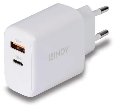 Obrázek produktu pro LINDY USB nabíječka typu A+C GaN Charger 65W, bílá