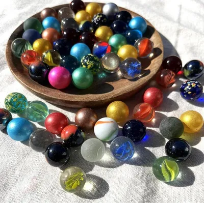 Produktbild von Bunte Glasmurmeln Mix 60 Stück Dekoration Basteln Spielen 16mm
