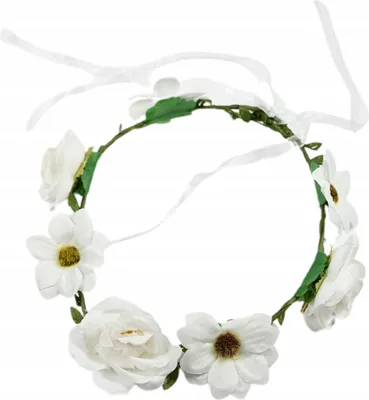 Produktbild von Blumenkranz Haarreif Weiße Blüten - Edler Kopfschmuck für Hochzeit, Festival & JGA