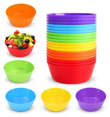 18 Kunststoff-Schalen, 370 ml, bunt, spülmaschinengeeignet