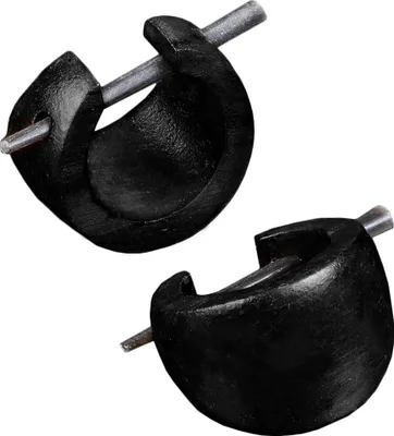 Produktbild von viva-adorno kleine Holzohrringe Damenohrringe Creolen Horn Pin verschiedene Farben CC163,4 Schwarz