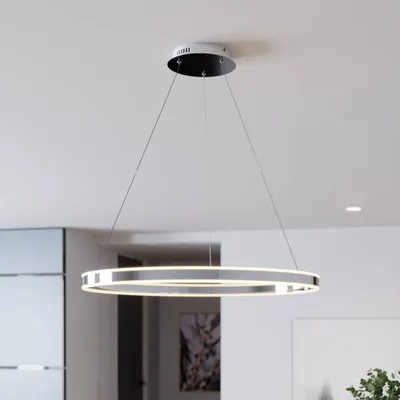 Produktbild von Lucande LED-Pendelleuchte Lyani, 80 cm, chrom, dimmbar