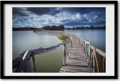 Produktbild von Bild 60x40 MDF-Rahmen, Wandkunst Holzbrücke