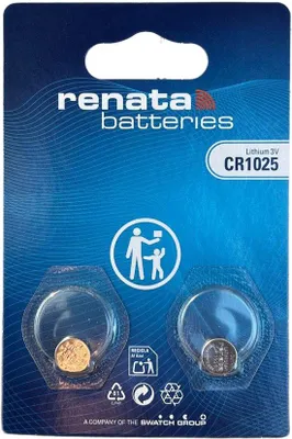 Productafbeelding van Renata - Knoopcel batterijen - CR1025 - Lithium - 3V - 2 stuks