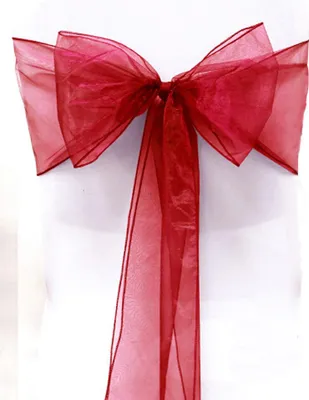 Image de RHP Organza Noeuds de chaises Mariage/Parties/Evénements Rouge foncé 25