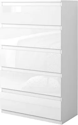 Produktbild von Kommode Kenji 5 Schubladen Hochglanz Weiß Sideboard