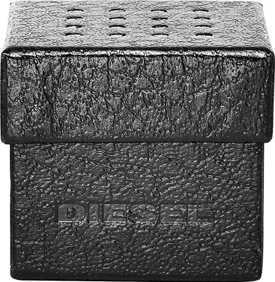 A black box with the Diesel logo embossed on the front.