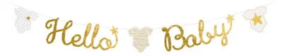 Immagine prodotto di ghirlanda "Hello Baby" oro bianco | 160 cm