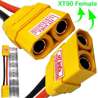 Produktbild von XT90 Buchse auf Buchse Adapter 10cm 12AWG Hochstrom Kabel RC Akku