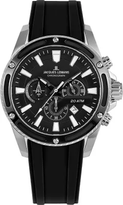 Zdjęcie produktu dla Jacques Lemans Chronograf Liverpool Rubber Black
