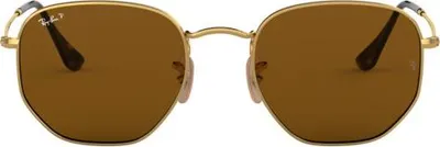 Produktbild von Ray-Ban Hexagonal Flat Lenses, Erwachsener, Uni, Hexagonal, Vollrand, Glas, Gold