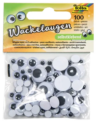 Produktbild von Wackelaugen selbstklebend weiß 100 Stück